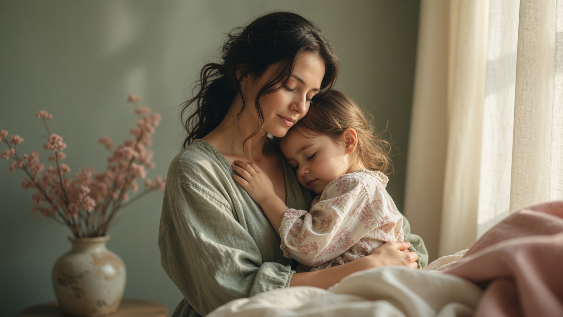 Maman et enfant, moment de tendresse